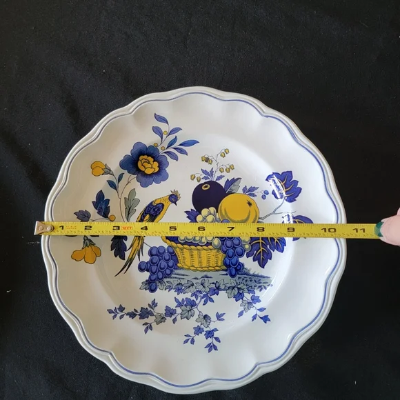 Spode England Blue Bird Fruit Yellow Blue Dinner Plate - Picture 2 of 5